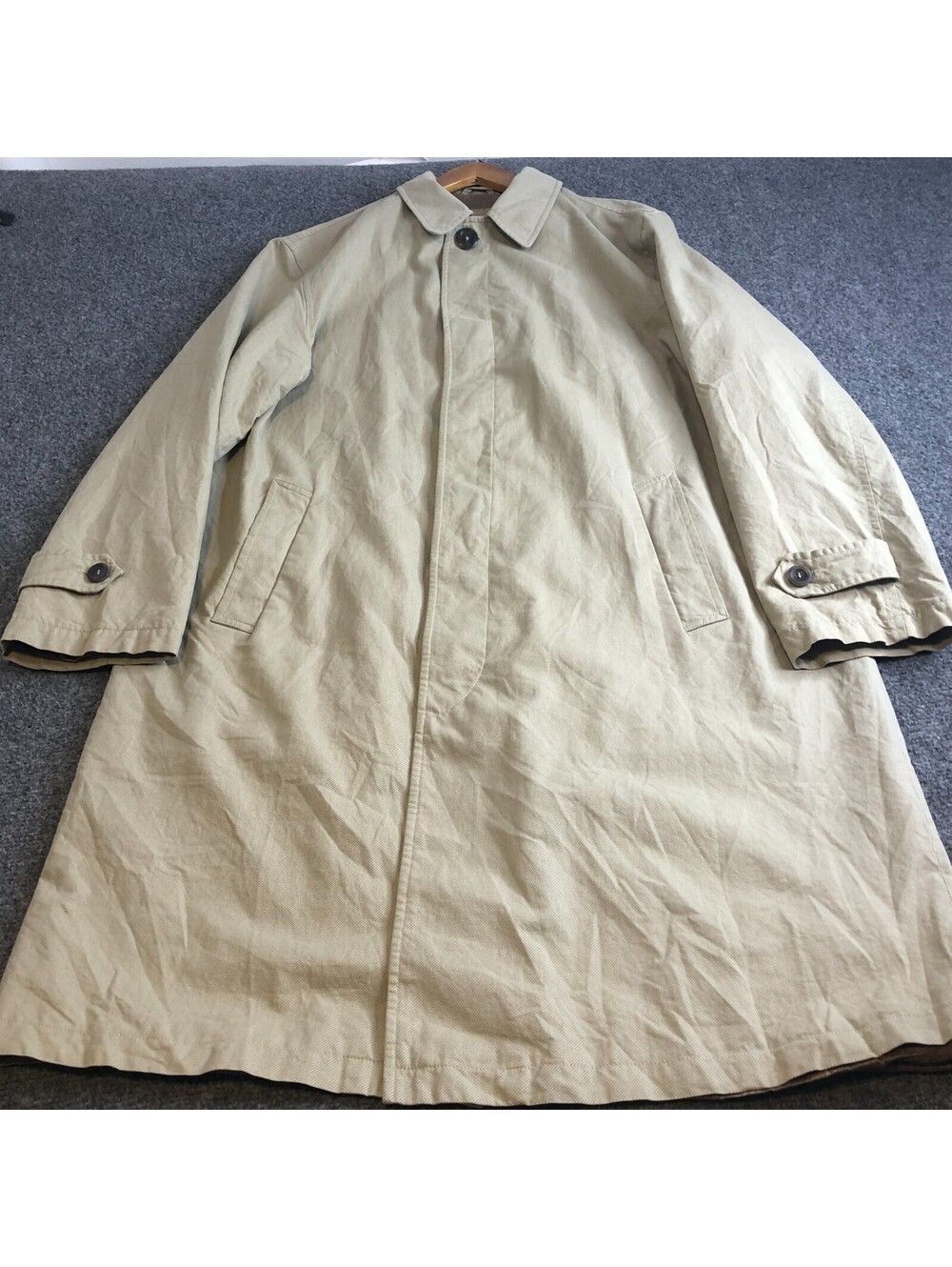 Ermenegildo Zegna Trench Coat Mens 50 Beige Long Overcoat Designer Jacket Italy